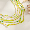 Women's Colorful Seed Bead Elastic Waist Chain With Irregular Stone Details Multiloop Vacation Style Body Chain