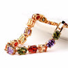 Women's Colorful Zircon Crystal Bracelet Geometric Copper Jewelry With Electroplated Finish For Casual Everyday Wear