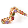 Women's Colorful Zircon Crystal Bracelet Geometric Copper Jewelry With Electroplated Finish For Casual Everyday Wear