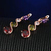 Women's Colorful Zircon Flower Earrings Natural Floral Design With Crystal Inlay Elegant Fashion Jewelry