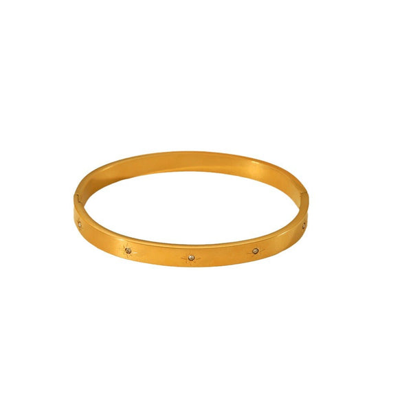 Women's Commuter Fashion Allmatch Stainless Steel Bamang Star Buckle Bracelet With Diamond Design