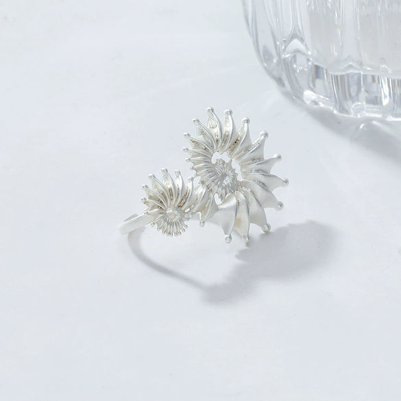 Women's Conch Ring Alloy Wave Pattern Electroplated Summer Beach Ocean Style