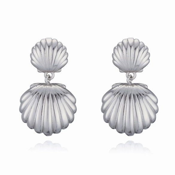 Women's Conch Shell Earrings Copper With Zirconia Animal Zodiac Style