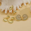 Women's Conch Shell Earrings Copper With Zirconia Animal Zodiac Style