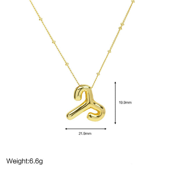 Women's Constellation Fashion Pendant Necklace Copper Brass Electroplating Clip Bead Chain