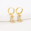 Women's Copper Allmatch Circle Ear Buckle Earrings With Letters Numbers Text Pattern Electroplated