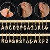 Women's Copper Allmatch Circle Ear Buckle Earrings With Letters Numbers Text Pattern Electroplated