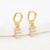 Women's Copper Allmatch Circle Ear Buckle Earrings With Letters Numbers Text Pattern Electroplated