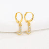 Women's Copper Allmatch Circle Ear Buckle Earrings With Letters Numbers Text Pattern Electroplated