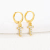 Women's Copper Allmatch Circle Ear Buckle Earrings With Letters Numbers Text Pattern Electroplated