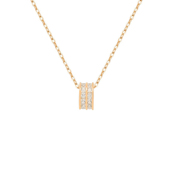 Women’s Copper Alloy Electroplated Geometric Pendant Clavicle Chain Necklace With Artificial Gem Accent