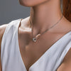 Women’s Copper Alloy Electroplated Geometric Pendant Clavicle Chain Necklace With Artificial Gem Accent