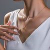 Women’s Copper Alloy Electroplated Geometric Pendant Clavicle Chain Necklace With Artificial Gem Accent