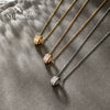Women’s Copper Alloy Electroplated Geometric Pendant Clavicle Chain Necklace With Artificial Gem Accent