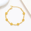 Women's Copper Alloy Gold Plated Frosted Flower Style Bracelet