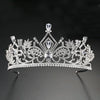 Women's Copper And Zircon Crown Tiara With Electroplated Finish Bridal Wedding Hair Accessory