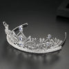 Women's Copper And Zircon Crown Tiara With Electroplated Finish Bridal Wedding Hair Accessory