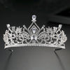 Women's Copper And Zircon Crown Tiara With Electroplated Finish Bridal Wedding Hair Accessory