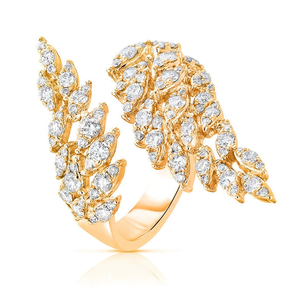 Women's Copper Angel Feather Zodiac Animals Inlaid Zircon Open Ring