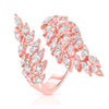 Women's Copper Angel Feather Zodiac Animals Inlaid Zircon Open Ring