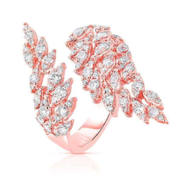 Women's Copper Angel Feather Zodiac Animals Inlaid Zircon Open Ring