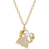 Women's Copper Animal Pendant Necklace With Crab And Starfish Design Electroplated O Shaped Clavicle Chain Casual Cute Jewelry