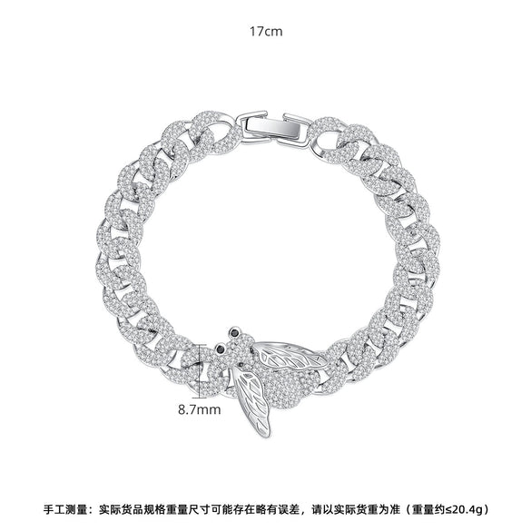 Women's Copper Animal Zodiac Bracelet With Zircon Inlay And Link Chain Fashion Jewelry