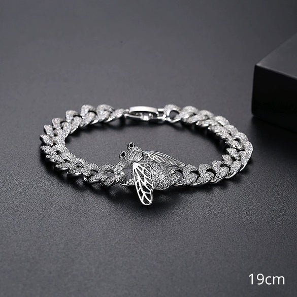 Women's Copper Animal Zodiac Bracelet With Zircon Inlay And Link Chain Fashion Jewelry