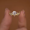 Women's Copper Antler Inlay Zirconia Ring With Animal Inspired Design And Light Luxury Fashion Style