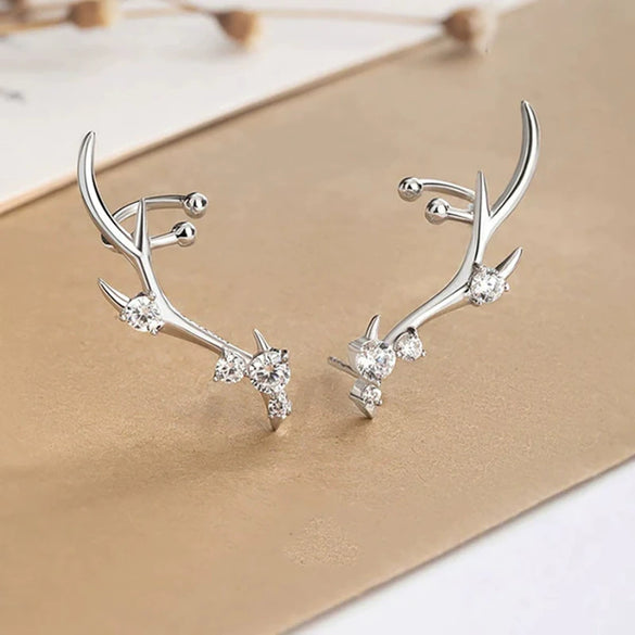 Women's Copper Antlers Zircon Inlaid Geometric Animal Zodiac Style Jewelry