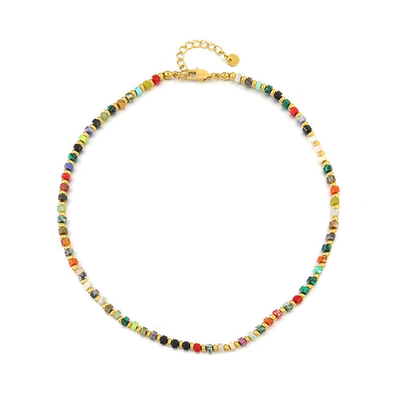 Women's Copper Beaded Geometric Handmade Exotic Necklace