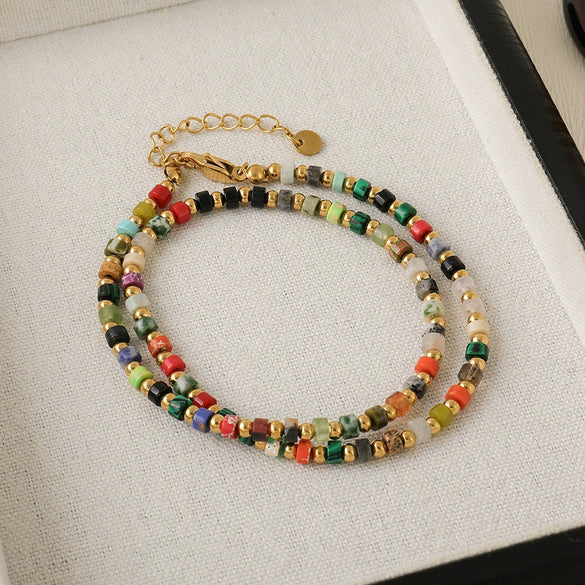 Women's Copper Beaded Geometric Handmade Exotic Necklace