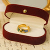 Women's Copper Blue Sea Starfish Shell Ring With Geometric Pattern And Electroplating Treatment