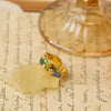 Women's Copper Blue Sea Starfish Shell Ring With Geometric Pattern And Electroplating Treatment