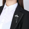 Women's Copper Bow Brooch With Zircon Accents Electroplated Chain And Tassel Design Simple Animal Pattern Fashion Jewelry Accessory