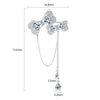 Women's Copper Bow Brooch With Zircon Accents Electroplated Chain And Tassel Design Simple Animal Pattern Fashion Jewelry Accessory