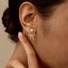 Women's Copper Bowknot Rhinestone Earrings Minimalist Geometric Design With Electroplated Finish Sweet Versatile Fashion Jewelry