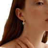 Women's Copper Bowknot Rhinestone Earrings Minimalist Geometric Design With Electroplated Finish Sweet Versatile Fashion Jewelry