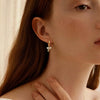 Women's Copper Bowknot Rhinestone Earrings Minimalist Geometric Design With Electroplated Finish Sweet Versatile Fashion Jewelry