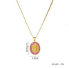 Women's Copper Box Chain Necklace With Mixed Gem Inlay And Electroplating Treatment Geometric Style
