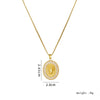 Women's Copper Box Chain Necklace With Mixed Gem Inlay And Electroplating Treatment Geometric Style