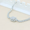 Women's Copper Bracelet With Gold Plated Geometric Square Zircon And Glass Gypsophila Design Fashion Elegant Jewelry
