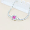 Women's Copper Bracelet With Gold Plated Geometric Square Zircon And Glass Gypsophila Design Fashion Elegant Jewelry
