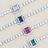 Women's Copper Bracelet With Gold Plated Geometric Square Zircon And Glass Gypsophila Design Fashion Elegant Jewelry