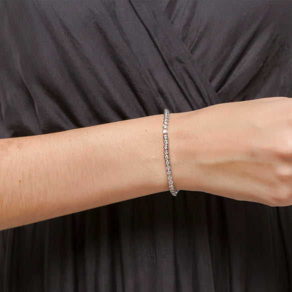 Women's Copper Bracelet With Inlaid 3A Zircon Geometric Design Electroplated Simple Fashion Jewelry