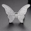 Women's Copper Butterfly Ring With Microinlaid Zircon Geometric Design And Electroplated Finish Fashion Jewelry