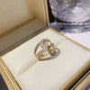 Women’s Copper C Shaped Open Ring With Micro Paved Zircon Geometric Design Electroplated Fashion Jewelry