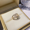 Women’s Copper C Shaped Open Ring With Micro Paved Zircon Geometric Design Electroplated Fashion Jewelry