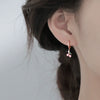 Women's Copper Cherry Pearl Earrings With Platinum Inlaid Detail Fashion Niche Design High Grade Elegant Earrings
