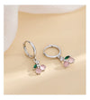 Women's Copper Cherry Pearl Earrings With Platinum Inlaid Detail Fashion Niche Design High Grade Elegant Earrings